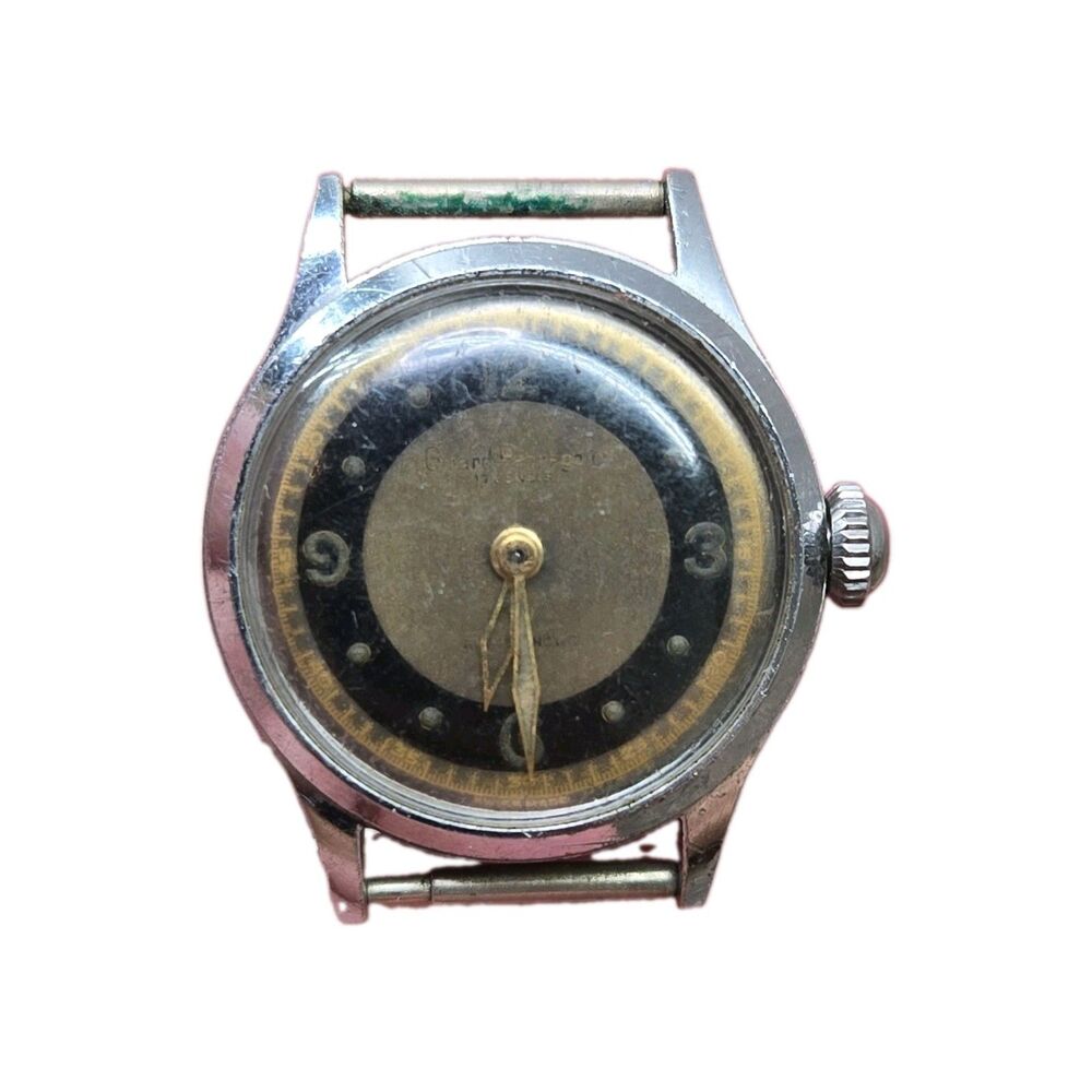 Vintage 40s GIRARD -PERREGAUX Bullseye Ladies Wristwatch Stainless Case REPAIR